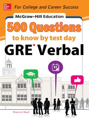 cover image of McGraw-Hill Education 500 GRE Verbal Questions to Know by Test Day